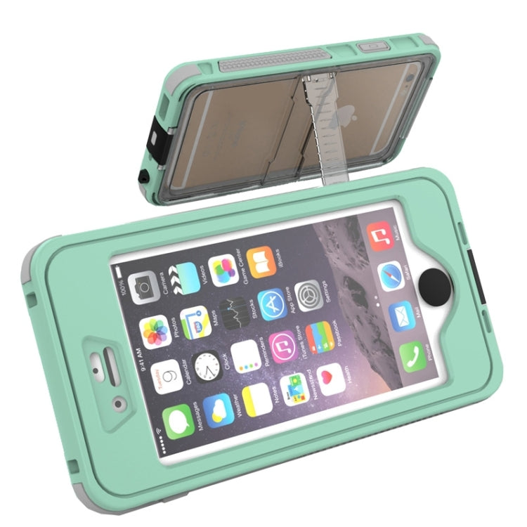 Waterproof Dustproof Shockproof Crushproof Noctilucent Protective Case with Holder for iPhone 6 & 6S(Green) - More iPhone Cases by PMC Jewellery | Online Shopping South Africa | PMC Jewellery