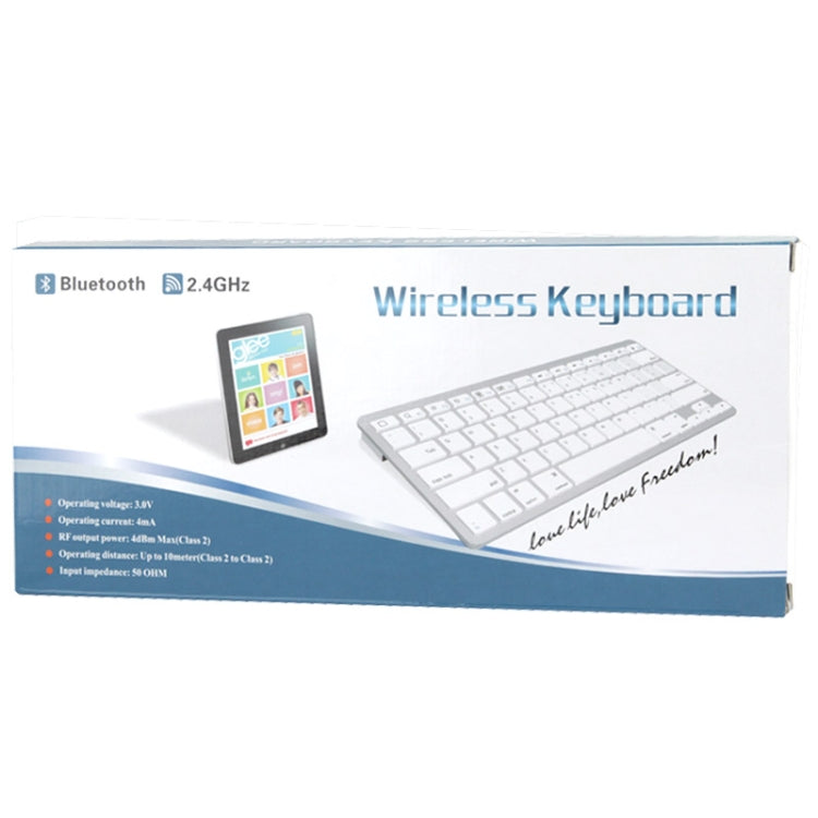 BK3001 Ultra-thin Bluetooth 3.0 ABS Keyboard for iPad Air 2 / iPAD Air / iPad 6 / iPad 5 / iPad mini 1 / 2 / 3 / New iPad (iPad 3) / iPad ,iPhone 4 & 4S / 3G,Sony PS3,Smart phones(White) - For iPad mini by PMC Jewellery | Online Shopping South Africa | PMC Jewellery