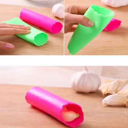 5 PCS Soft Resin Tube Shaped Reusable Magic Handheld Rolling Garlic Peeler Kitchen Tools (Random Color Delivery) - Cutter & Peeler by PMC Jewellery | Online Shopping South Africa | PMC Jewellery