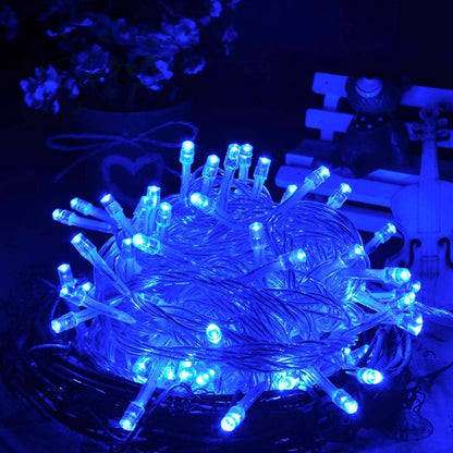 Waterproof  String Light, Length: 10m, 100 LED Light with Controller, Flashing / Fading / Chasing Effect, AC 220V, EU Plug(Blue Light) - Holiday Lights by PMC Jewellery | Online Shopping South Africa | PMC Jewellery | Buy Now Pay Later Mobicred