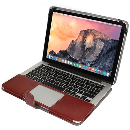 Notebook Leather Case with Snap Fastener for 13.3 inch MacBook Pro Retina(Brown) - MacBook Pro Cases by PMC Jewellery | Online Shopping South Africa | PMC Jewellery