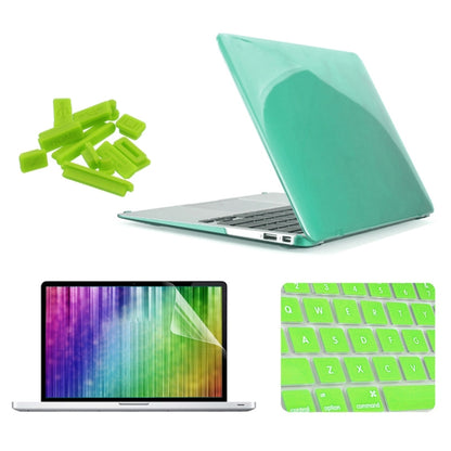 ENKAY for MacBook Air 11.6 inch (US Version) / A1370 / A1465 4 in 1 Crystal Hard Shell Plastic Protective Case with Screen Protector & Keyboard Guard & Anti-dust Plugs(Green) - MacBook Air Cases by ENKAY | Online Shopping South Africa | PMC Jewellery | Buy Now Pay Later Mobicred