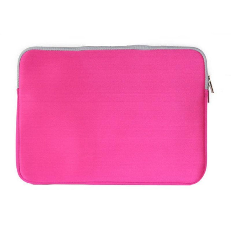 Double Pocket Zip Handbag Laptop Bag for Macbook Air 13 inch(Magenta) - Protective Bags by PMC Jewellery | Online Shopping South Africa | PMC Jewellery | Buy Now Pay Later Mobicred