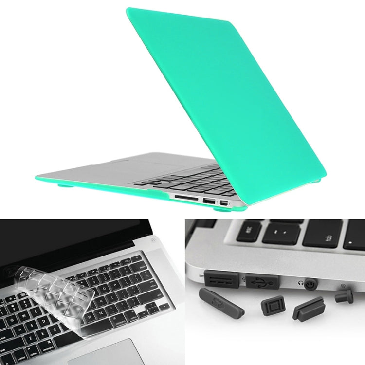 ENKAY for Macbook Air 13.3 inch (US Version) / A1369 / A1466 Hat-Prince 3 in 1 Frosted Hard Shell Plastic Protective Case with Keyboard Guard & Port Dust Plug(Green) - MacBook Air Cases by ENKAY | Online Shopping South Africa | PMC Jewellery | Buy Now Pay Later Mobicred