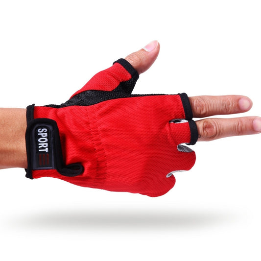 1 Pair 3 Fingers Exposed Breathable Anti-slippery Fishing Gloves(Red) - Others by PMC Jewellery | Online Shopping South Africa | PMC Jewellery | Buy Now Pay Later Mobicred