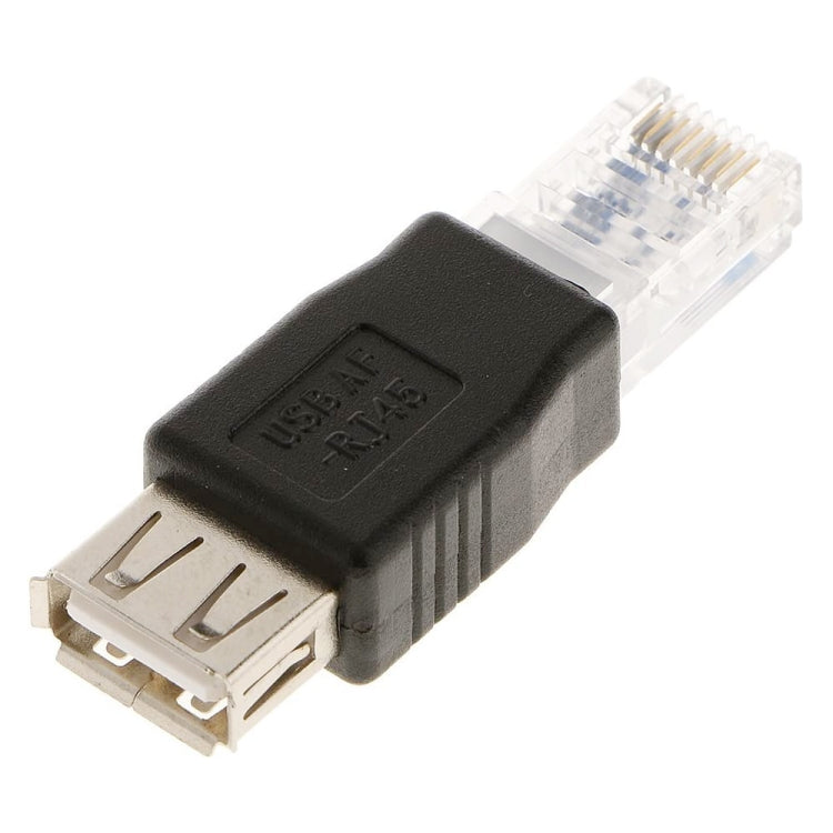 RJ45 Male to USB AF Adapter(Black) - USB Adapter by PMC TechLife | Online Shopping South Africa | PMC TechLife