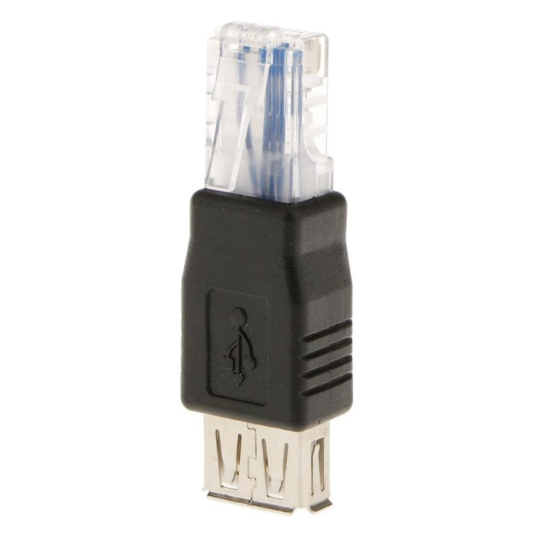 RJ45 Male to USB AF Adapter(Black) - USB Adapter by PMC TechLife | Online Shopping South Africa | PMC TechLife