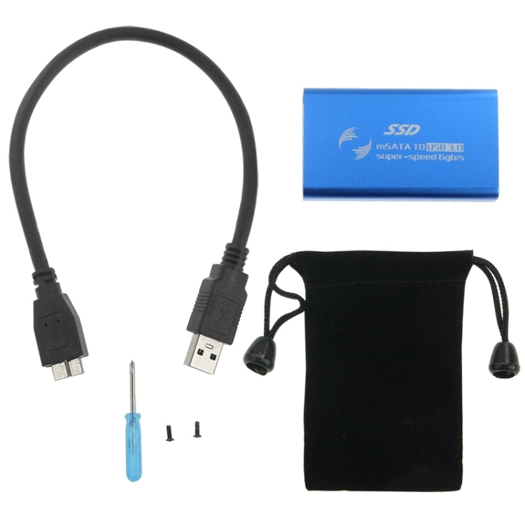 6gb/s mSATA Solid State Disk SSD to USB 3.0 Hard Disk Case(Blue) - HDD Enclosure by PMC Jewellery | Online Shopping South Africa | PMC Jewellery | Buy Now Pay Later Mobicred