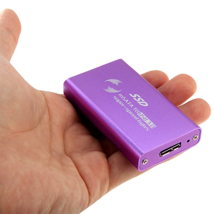 6gb/s mSATA Solid State Disk SSD to USB 3.0 Hard Disk Case(Purple) - HDD Enclosure by PMC Jewellery | Online Shopping South Africa | PMC Jewellery | Buy Now Pay Later Mobicred