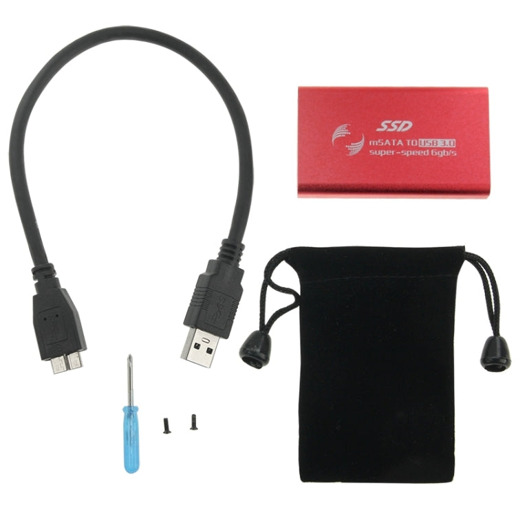 6gb/s mSATA Solid State Disk SSD to USB 3.0 Hard Disk Case(Red) - free shipping - PMC Jewellery - Order now!