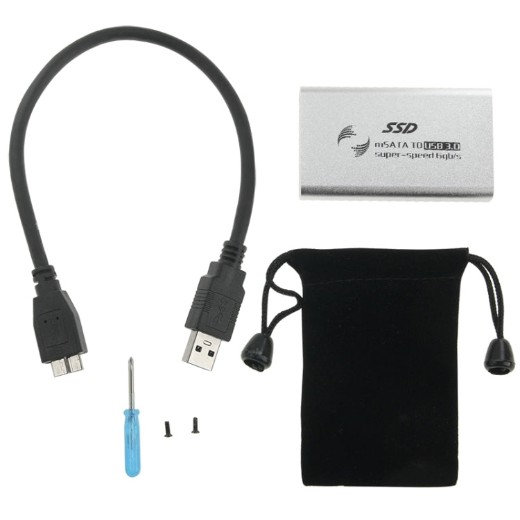 6gb/s mSATA Solid State Disk SSD to USB 3.0 Hard Disk Case(Silver) - HDD Enclosure by PMC Jewellery | Online Shopping South Africa | PMC Jewellery | Buy Now Pay Later Mobicred