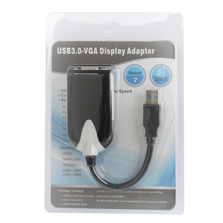 USB 3.0 to VGA Display Adapter, Resolution: 1920 x 1080(Black) - Cable by PMC Jewellery | Online Shopping South Africa | PMC Jewellery | Buy Now Pay Later Mobicred