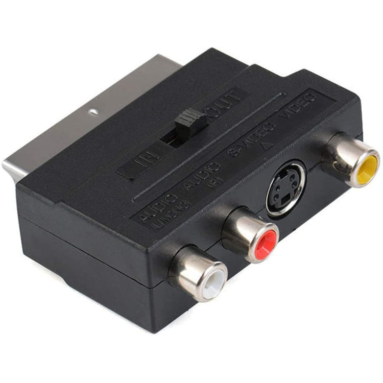 Scart Male to Female with Composite AV + S-Video Sockets(Black) - free shipping - PMC TechLife - Order now!