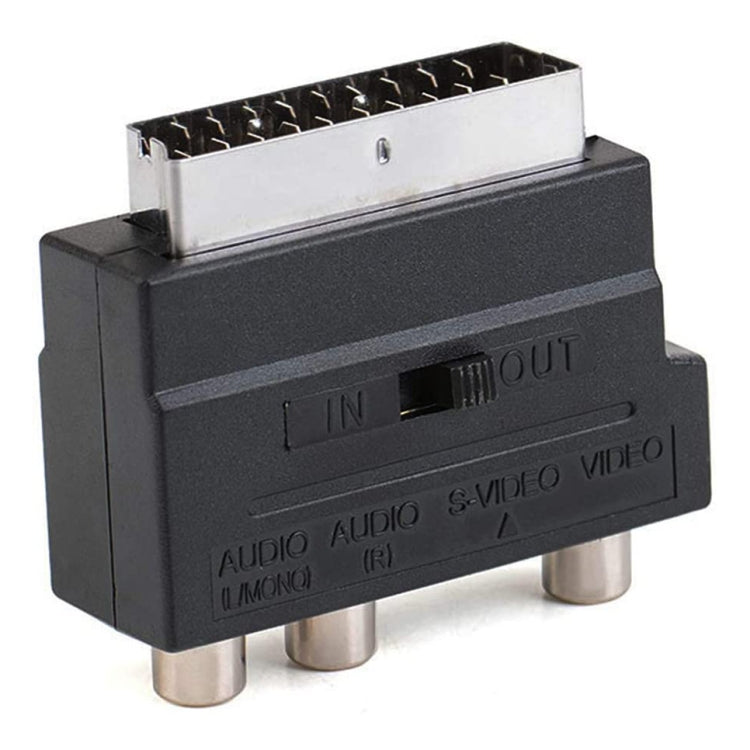 Scart Male to Female with Composite AV + S-Video Sockets(Black) - free shipping - PMC TechLife - Order now!