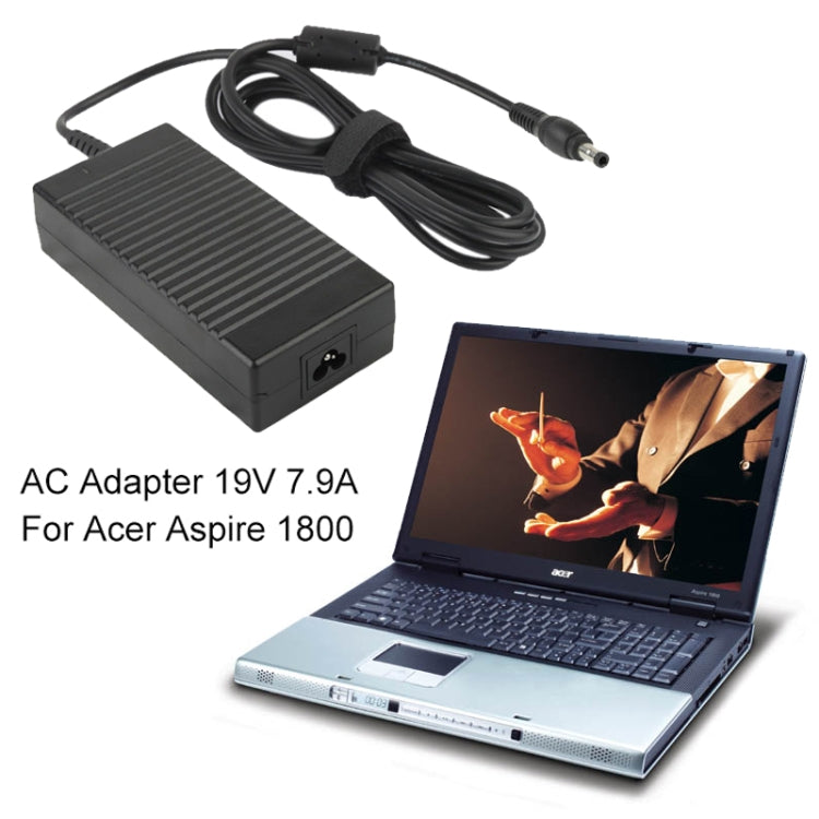 AC Adapter 19V 7.9A for Acer Aspire 1800, Output Tips: 5.5 x 2.5mm(Black) - For Acer by PMC Jewellery | Online Shopping South Africa | PMC Jewellery | Buy Now Pay Later Mobicred