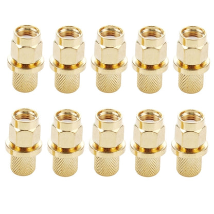 10 PCS LMR300 5D-FB Gold Plated RP-SMA Male Plug Pin Crimp RF Connector Adapter - Connectors by PMC Jewellery | Online Shopping South Africa | PMC Jewellery | Buy Now Pay Later Mobicred