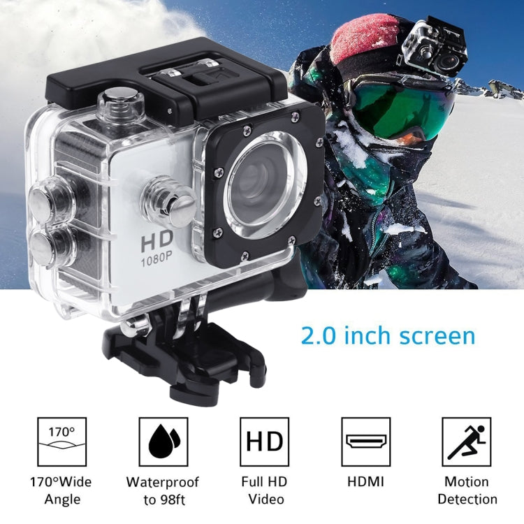 SJ4000 Full HD 1080P 2.0 inch LCD Sports Camcorder DV with Waterproof Case, Generalplus 6624, 30m Depth Waterproof(White) - Other Camera by PMC Jewellery | Online Shopping South Africa | PMC Jewellery | Buy Now Pay Later Mobicred