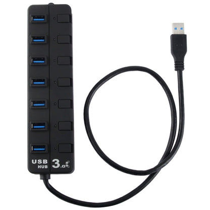 7 Ports USB 3.0 Hub with Individual Switches for each Data Transfer Ports(Black) - USB 3.0 HUB by PMC Jewellery | Online Shopping South Africa | PMC Jewellery | Buy Now Pay Later Mobicred