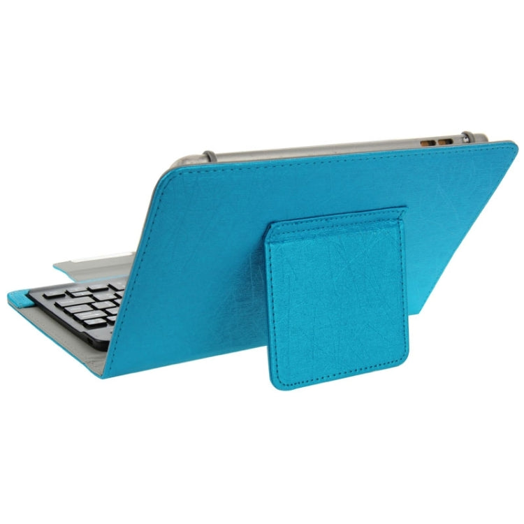 Universal Leather Tablet Case with Separable Bluetooth Keyboard and Holder for 10.1 inch Tablet PC(Blue) - Universal Keyboard by PMC Jewellery | Online Shopping South Africa | PMC Jewellery