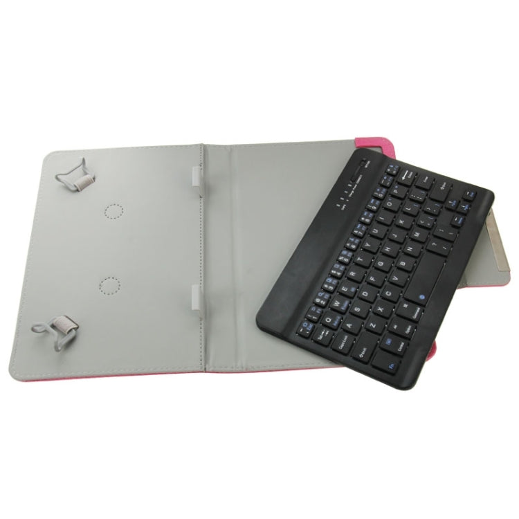 Universal Leather Tablet Case with Separable Bluetooth Keyboard and Holder for 10.1 inch Tablet PC(Magenta) - Universal Keyboard by PMC Jewellery | Online Shopping South Africa | PMC Jewellery