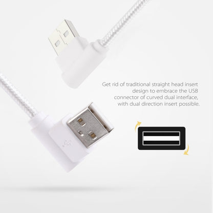 1.2m 2A 90 Copper Wires Woven Elbow USB-C / Type-C 3.1 to USB 2.0 Data / Charger Cable(White) - USB-C & Type-C Cable by PMC Jewellery | Online Shopping South Africa | PMC Jewellery | Buy Now Pay Later Mobicred