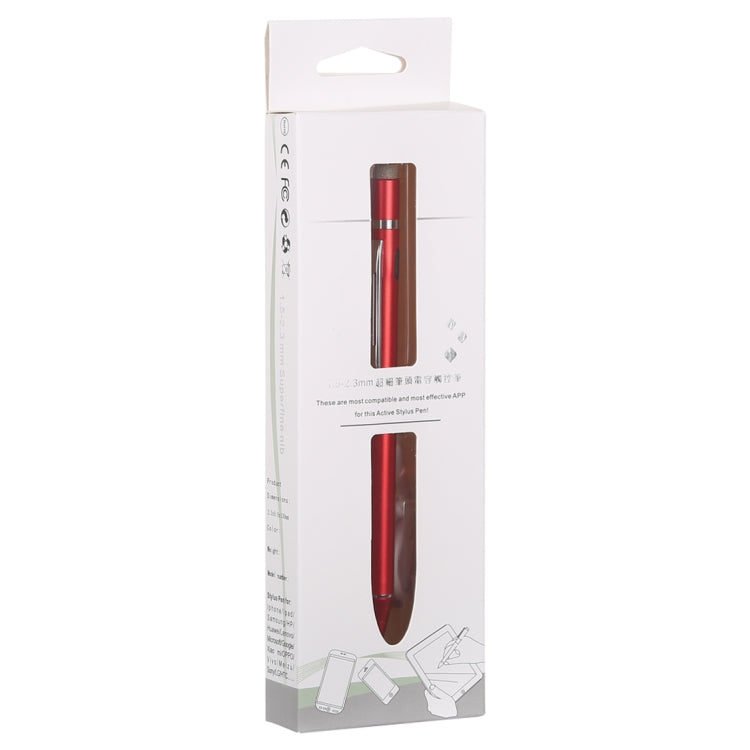 1.5-2.3mm Rechargeable Capacitive Touch Screen Active Stylus Pen(Red) - Stylus Pen by PMC Jewellery | Online Shopping South Africa | PMC Jewellery | Buy Now Pay Later Mobicred