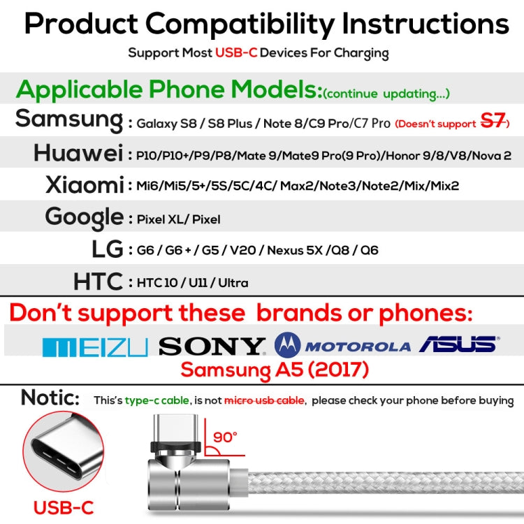 TOPK AM30 2m 2.4A Max USB to USB-C / Type-C 90 Degree Elbow Magnetic Charging Cable with LED Indicator(Silver) - Charging Cable & Head by TOPK | Online Shopping South Africa | PMC Jewellery