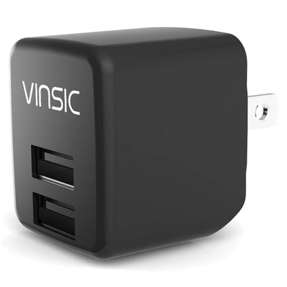 Vinsic 12W 5V 2.4A Output Dual USB Wall Charger USB Charger Adapter - USB Charger by VINSIC | Online Shopping South Africa | PMC Jewellery | Buy Now Pay Later Mobicred