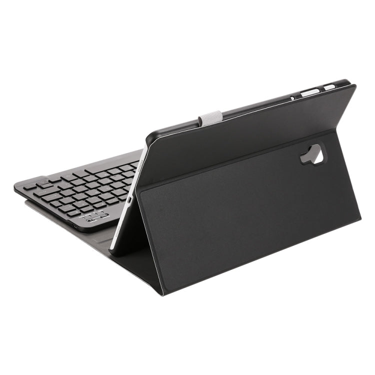 ST590S Bluetooth 3.0 Fine Wool Texture PU Leather ABS Detachable Seven-color Backlight Bluetooth Keyboard Leather Tablet Case for Samsung Galaxy Tab A 10.5 inch T590 / T595, with Pen Slot & Holder (Black) - Samsung Keyboard by PMC Jewellery | Online Shopping South Africa | PMC Jewellery