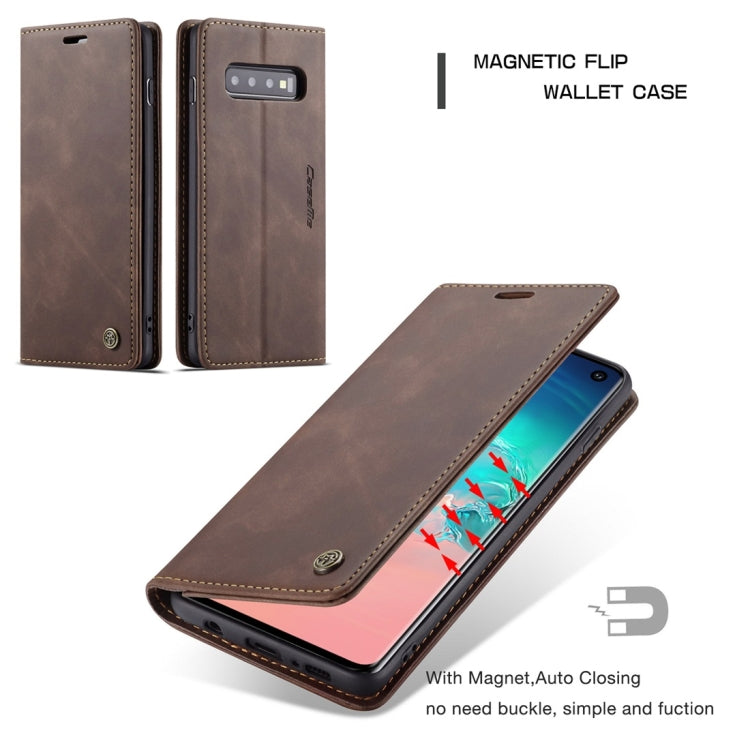 CaseMe-013 Multifunctional Retro Frosted Horizontal Flip Leather Case for Galaxy S10, with Card Slot & Holder & Wallet (Coffee) - Galaxy Phone Cases by CaseMe | Online Shopping South Africa | PMC Jewellery | Buy Now Pay Later Mobicred