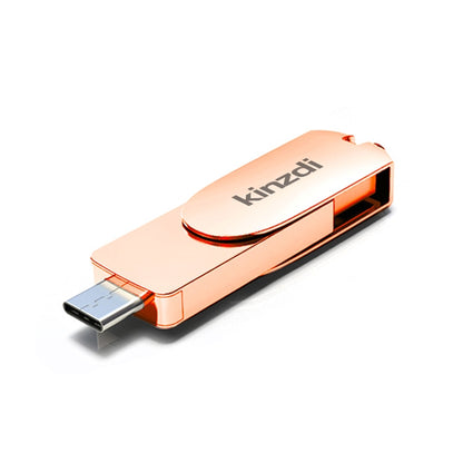 Kinzdi 128GB USB 3.0 + Type-C 3.0 Interface Metal Twister Flash Disk V11 (Rose Gold) - USB Flash Drives by Kinzdi | Online Shopping South Africa | PMC Jewellery | Buy Now Pay Later Mobicred