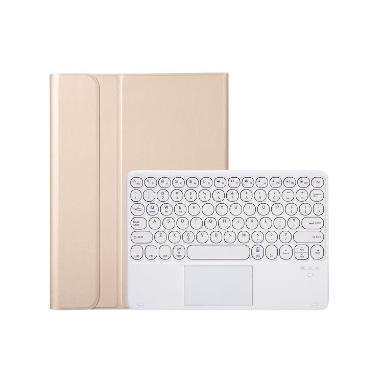 For iPad 10th Gen 10.9 2022 YA10B-A Lambskin Texture Bluetooth Touch Keyboard Leather Tablet Case with Pen Slot(Gold) - Universal by PMC Jewellery | Online Shopping South Africa | PMC Jewellery