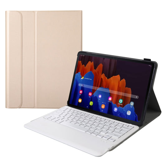 A970 Detachable Bluetooth Keyboard Ultrathin Horizontal Flip Leather Tablet Case for Samsung Galaxy Tab S7 FE T730 / T736 / S7+ T970 / T975 / T976(Gold) - Samsung Keyboard by PMC Jewellery | Online Shopping South Africa | PMC Jewellery