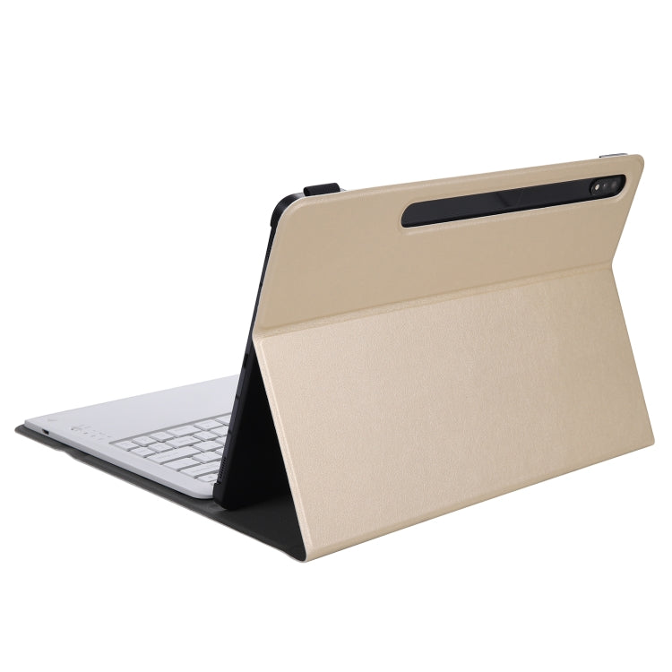 A970 Detachable Bluetooth Keyboard Ultrathin Horizontal Flip Leather Tablet Case for Samsung Galaxy Tab S7 FE T730 / T736 / S7+ T970 / T975 / T976(Gold) - Samsung Keyboard by PMC Jewellery | Online Shopping South Africa | PMC Jewellery