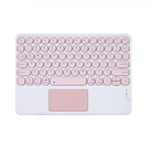 250C 10 inch Universal Tablet Round Keycap Wireless Bluetooth Keyboard with Touch Panel (Pink) - Universal Keyboard by PMC Jewellery | Online Shopping South Africa | PMC Jewellery