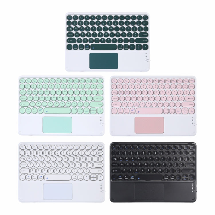 250C 10 inch Universal Tablet Round Keycap Wireless Bluetooth Keyboard with Touch Panel (Pink) - Universal Keyboard by PMC Jewellery | Online Shopping South Africa | PMC Jewellery