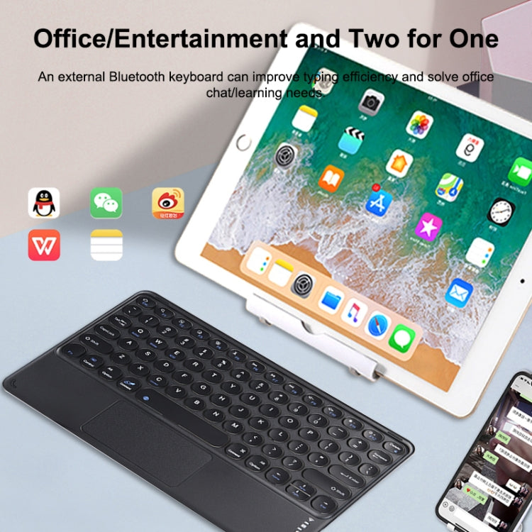 250C 10 inch Universal Tablet Round Keycap Wireless Bluetooth Keyboard with Touch Panel (Green) - Universal Keyboard by PMC TechLife | Online Shopping South Africa | PMC TechLife