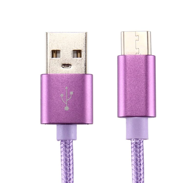 Knit Texture USB to USB-C / Type-C Data Sync Charging Cable, Cable Length: 1m, 3A Total Output, 2A Transfer Data(Purple) - free shipping - PMC TechLife - Order now!