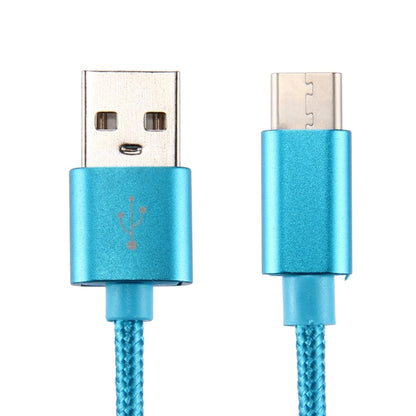 Knit Texture USB to USB-C / Type-C Data Sync Charging Cable, Cable Length: 2m, 3A Output(Blue) - USB-C & Type-C Cable by PMC Jewellery | Online Shopping South Africa | PMC Jewellery | Buy Now Pay Later Mobicred