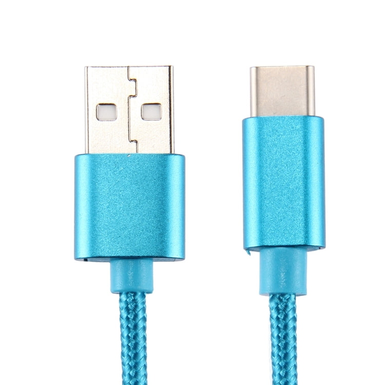 Knit Texture USB to USB-C / Type-C Data Sync Charging Cable, Cable Length: 2m, 3A Output(Blue) - USB-C & Type-C Cable by PMC Jewellery | Online Shopping South Africa | PMC Jewellery | Buy Now Pay Later Mobicred