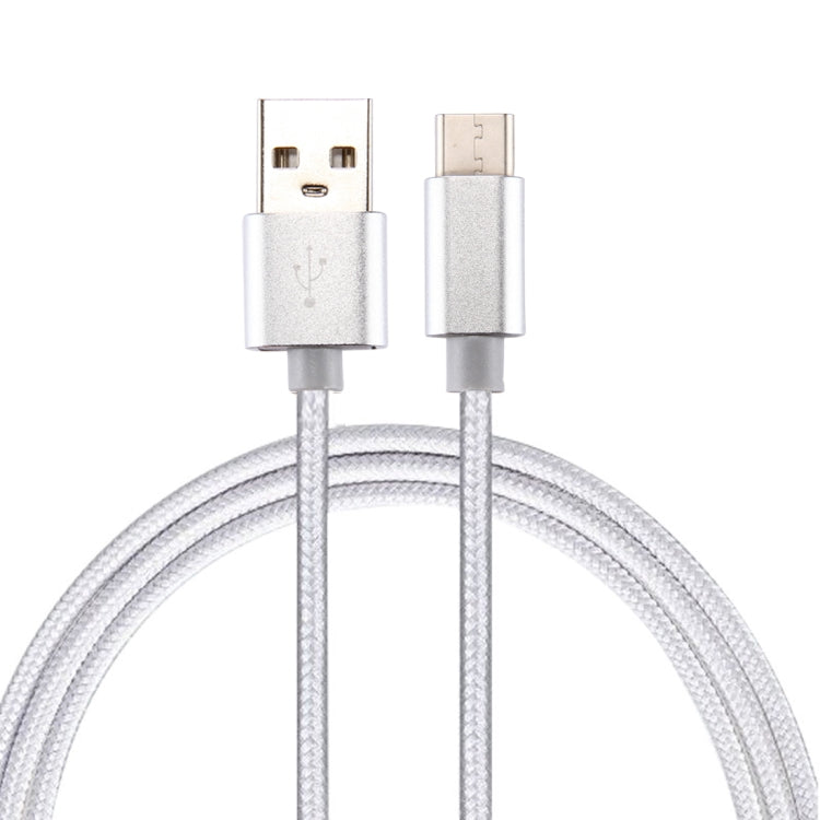 Knit Texture USB to USB-C / Type-C Data Sync Charging Cable, Cable Length: 3m, 3A Total Output, 2A Transfer Data(Silver) - USB-C & Type-C Cable by PMC TechLife | Online Shopping South Africa | PMC TechLife | Buy Now Pay Later Mobicred