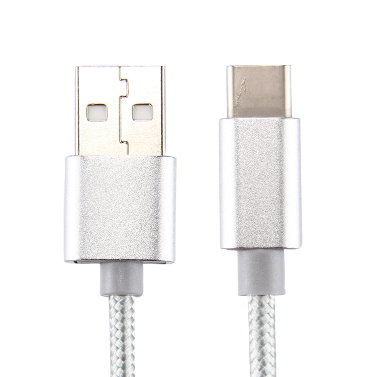 Knit Texture USB to USB-C / Type-C Data Sync Charging Cable, Cable Length: 3m, 3A Total Output, 2A Transfer Data(Silver) - USB-C & Type-C Cable by PMC Jewellery | Online Shopping South Africa | PMC Jewellery | Buy Now Pay Later Mobicred