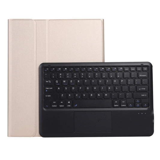 A970-A Splittable Bluetooth Keyboard Leather Tablet Case for Samsung Galaxy Tab S8+ / S7 FE T730 / S7+ T970 / T975, with Touchpad & Holder(Gold) - Samsung Keyboard by PMC Jewellery | Online Shopping South Africa | PMC Jewellery