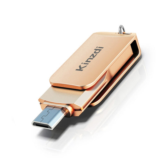 Kinzdi 16GB USB + Type-C Interface Metal Twister Flash Disk V8 (Rose Gold) - USB Flash Drives by Kinzdi | Online Shopping South Africa | PMC Jewellery | Buy Now Pay Later Mobicred