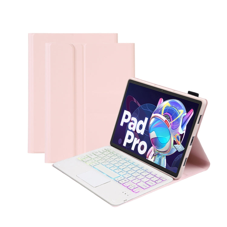 AM20-AS Lambskin Texture Backlight Bluetooth Touch Keyboard Leather Tablet Case For Lenovo Xiaoxin Pad 2022 10.6 inch/Tab M10 Plus 10.6 3rd Gen 2022(Pink) - Lenovo Keyboard by PMC Jewellery | Online Shopping South Africa | PMC Jewellery