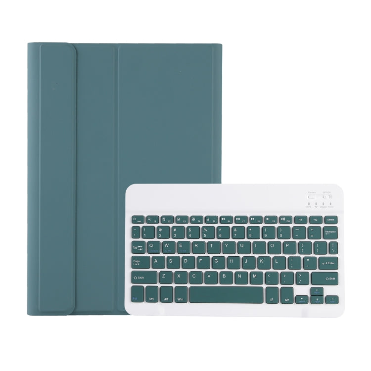 For iPad 10th Gen 10.9 2022 A10B Lambskin Texture Ultra-thin Bluetooth Keyboard Leather Tablet Case with Pen Slot(Dark Green) - Universal by PMC Jewellery | Online Shopping South Africa | PMC Jewellery