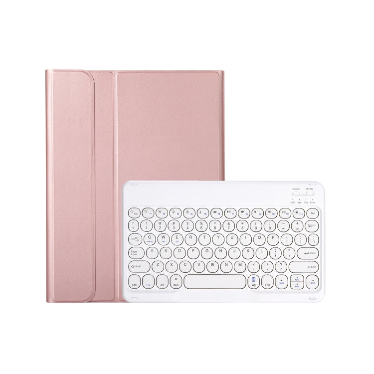 For iPad 10th Gen 10.9 2022 YA10B Lambskin Texture Bluetooth Keyboard Leather Tablet Case with Pen Slot(Rose Gold) - Universal by PMC Jewellery | Online Shopping South Africa | PMC Jewellery