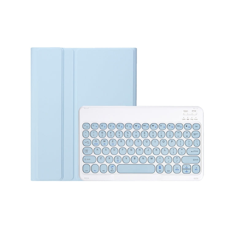 For iPad 10th Gen 10.9 2022 YA10B Lambskin Texture Bluetooth Keyboard Leather Tablet Case with Pen Slot (Baby Blue) - Universal by PMC Jewellery | Online Shopping South Africa | PMC Jewellery