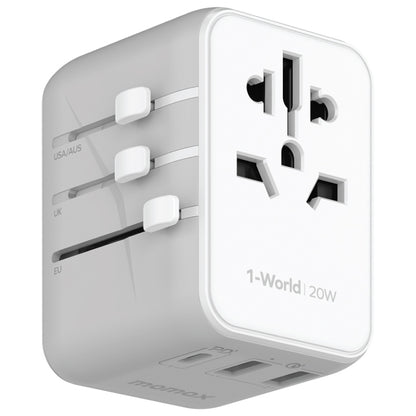 MOMAX UA11 1-World 20W PD Global Travel Fast Charger Power Adapter(White) - Plug Adaptor by MOMAX | Online Shopping South Africa | PMC Jewellery | Buy Now Pay Later Mobicred