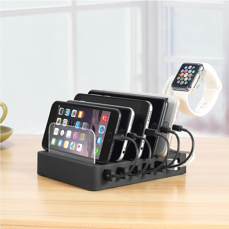 008QC Multi-function DC5V/9A QC18W Output 6 Ports USB Detachable Charging Station Smart Charger, Support QC3.0(Black) - Multifunction Charger by PMC Jewellery | Online Shopping South Africa | PMC Jewellery | Buy Now Pay Later Mobicred